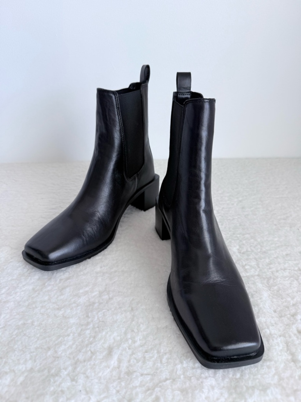 Aldo Foal Block Heel Square-Toe Chelsea Boots, Classic Black, Women Size 8